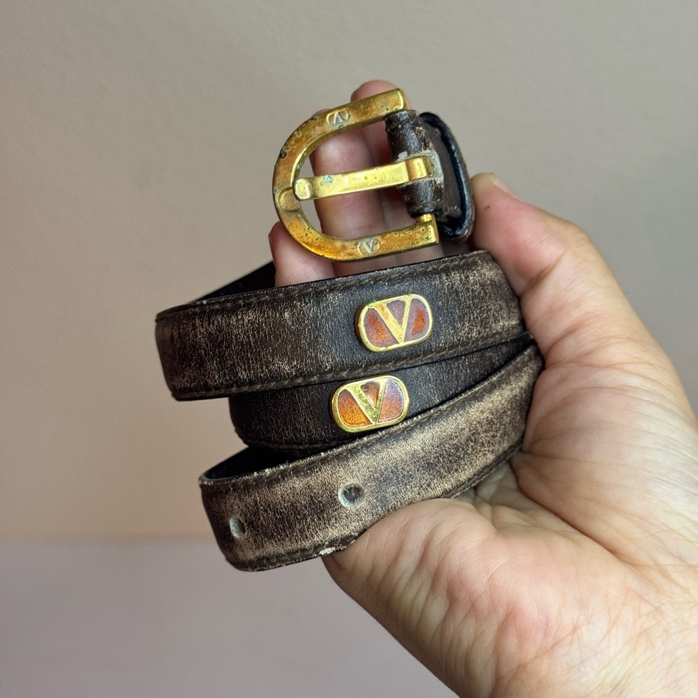 Vintage Valentino Garavani VLogo Leather Belt
